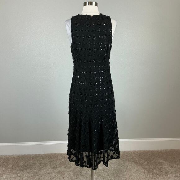 Alex Evenings Women's Cocktail Dress Size 8 Black Sequined Sleeveless Mid Sheath - Picture 6 of 14